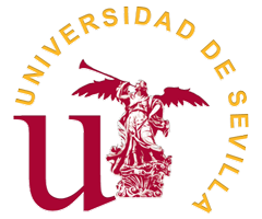 Logo Universidad de Sevilla letras amarillas vectorizado